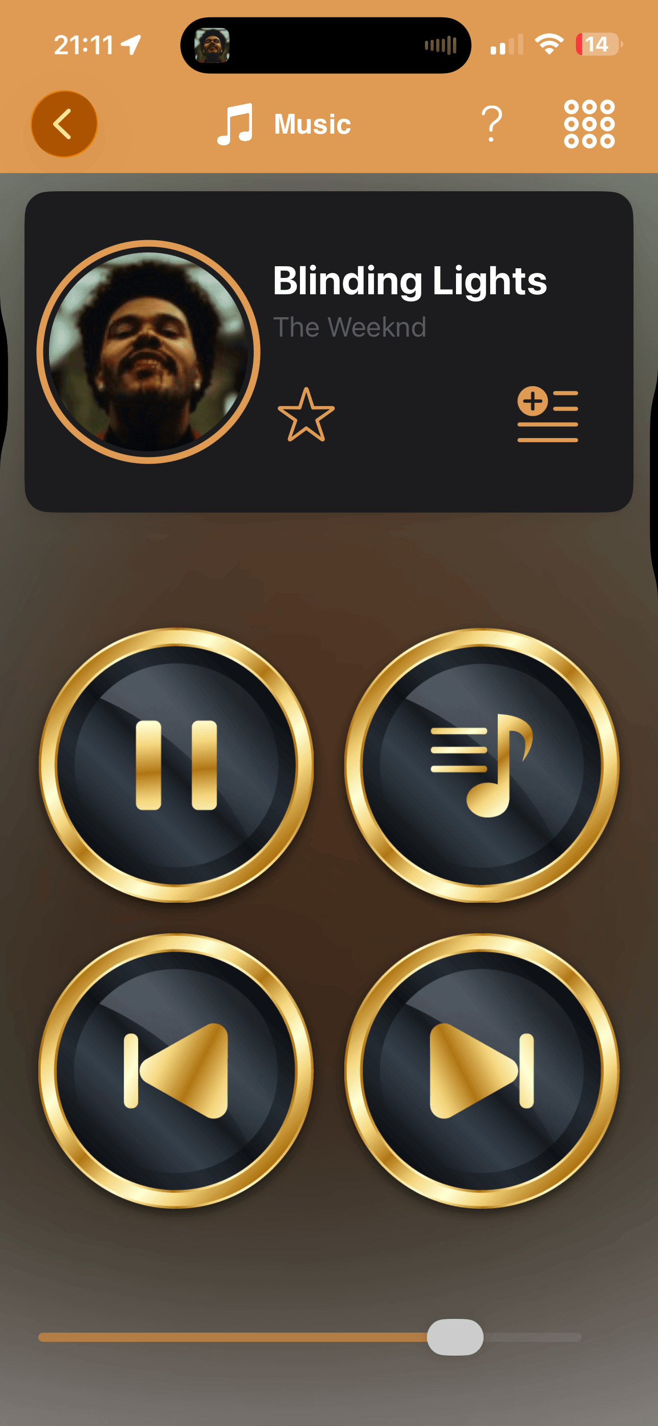 Music player with a custom theme